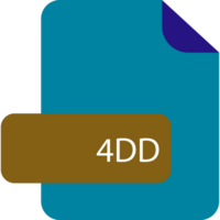 4DD File extension icon rounded corners and deep color png