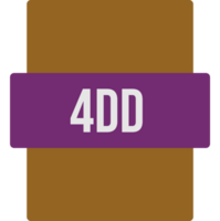 4DD File extention icon color fill png