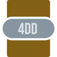4DD File extention icon rounded and color fill png