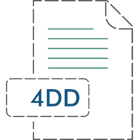 4DD File format icon rounded dashed outline png