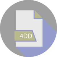 4DD File format icon space in shapes and circular shape outside png