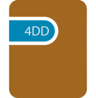 4DD file icon black fill and empty for symbol png