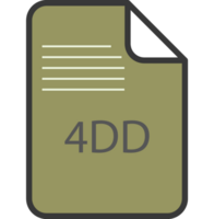 4DD file icon fill and outline rounded corners png