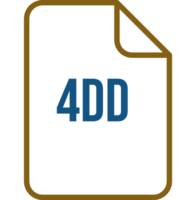 4DD File icon fill rounded corners bold outline png