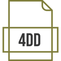 4DD File icon thick outline sharp corners png