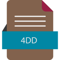 4DD File icon with color and rounded corners and folded doc png