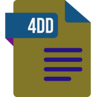 4DD File icon with dark color and folded doc png
