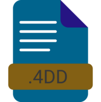 4DD ip file extension icon color fill outer flat png