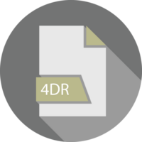 4dr File Format Icon Space In Shape And Circular Shape Outside png