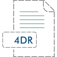 4dr File Format Icon Rounded Dashed Outline png