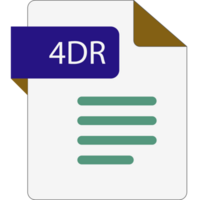 4dr File Icon With Folded Style Document png