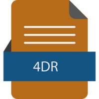 4dr File Icon With Color And Rounded Corners And Folded Doc png