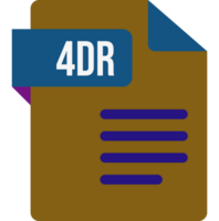 4dr File Icon With Dark Color And Folded Doc png