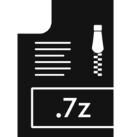 7z File Format Icon Black Fill With Symbol png