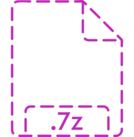 7z File Icon Magenta Dashed Rounded Outline png