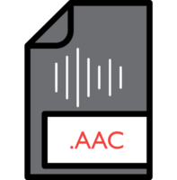 Aac File Format Icon Rounded Dashed Outline png