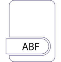 Abf File Format Icon Black Outline And Light Color Text png
