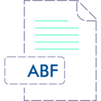 Abf File Format Icon Rounded Dashed Outline png