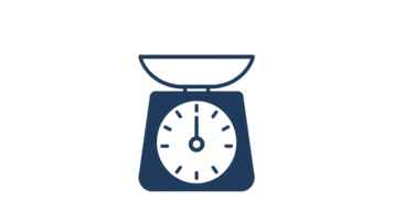 A scale with a clock on it png