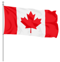 Hand painted waving Canada flag with smooth brushstrokes and fabric texture png