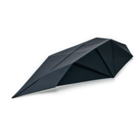 Black Origami Paper Airplane with Sharp Angular Folded Wings png