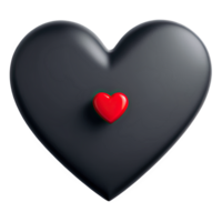 Black Heart with Small Red Heart Embedded for Dual-Tone Emotion Effect png