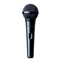 Black Dynamic Microphone with Mesh Head for Singing or Public Speaking png