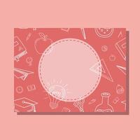 Creative blank template for educational design with school elements in a vibrant background vector