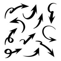 Collection of Hand-Drawn Arrows Pointing in Various Directions vector