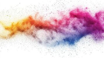 Explosion of Colorful Powder Gradient Hues on White photo