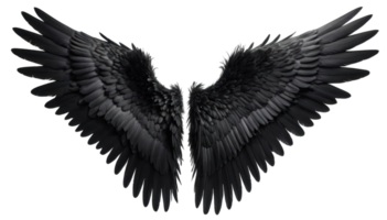Majestic wings with transparent background create stunning visual effect that captivates viewer. intricate details of each feather enhance beauty of this artwork. png