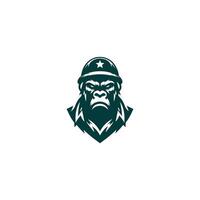 a gorilla head with a star on it vector