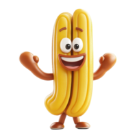 Cheerful animated character with a bright yellow exterior and friendly expression engaging in playful activity indoors png
