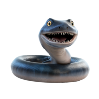 Unique animated creature with a playful expression swimming in a colorful underwater setting png