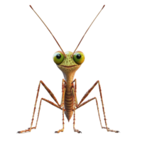 Colorful animated mantis character with large eyes and friendly expression in a whimsical style png