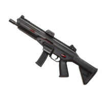 Detailed view of a modern firearm highlighting its sleek design and sophisticated technology png