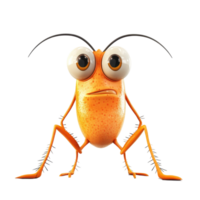 Colorful animated insect character posing with a curious expression in a bright, simple background png