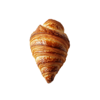 Freshly baked croissant with a golden-brown flaky texture displayed on a neutral background png