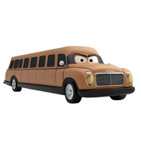 Creative animated vehicle character with a unique design in a playful setting during daylight png