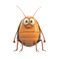 Cartoon insect character with large eyes and friendly smile, showcasing a fun and playful design png