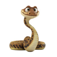 Colorful cartoon snake character with large expressive eyes showcasing a playful posture in a lively and vibrant setting png