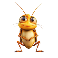 Cartoon insect character with vibrant orange color and a cheerful expression striking a playful pose in a whimsical style png