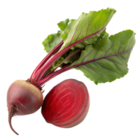 Beetroot fresh red beet with leaves and a half isolated transparent background png