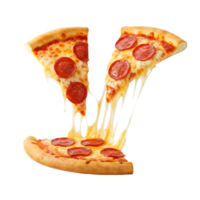 A slice of pizza with tomatoes and basil on it png