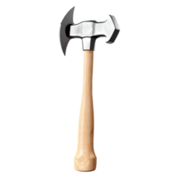 A hammer with a strong wooden handle and steel head, used for precision tasks, from carpentry to demolition, offering reliable force and control. png