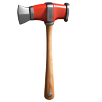 A hammer is used for driving nails, breaking objects, shaping materials, and demolition, essential in construction and woodworking. png