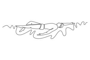 professional swimmer in goggles and cap swimming in backstroke or back crawl style during training in pool on sunny day vector