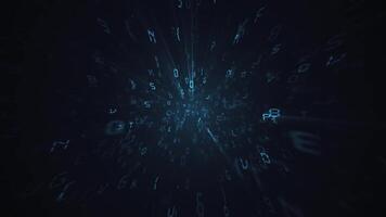 Dark stylish digital code matrix motion background - streaming letters, numbers and punctuation marks. Computer programming or hacking concept. HD looping information technology background. video