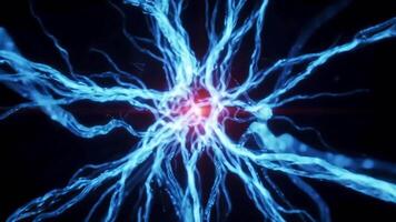uma azul elétrico campo com uma vermelho luz video