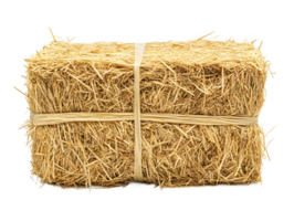 Close-up of a Rectangular Bale of Straw Tied with Twine png